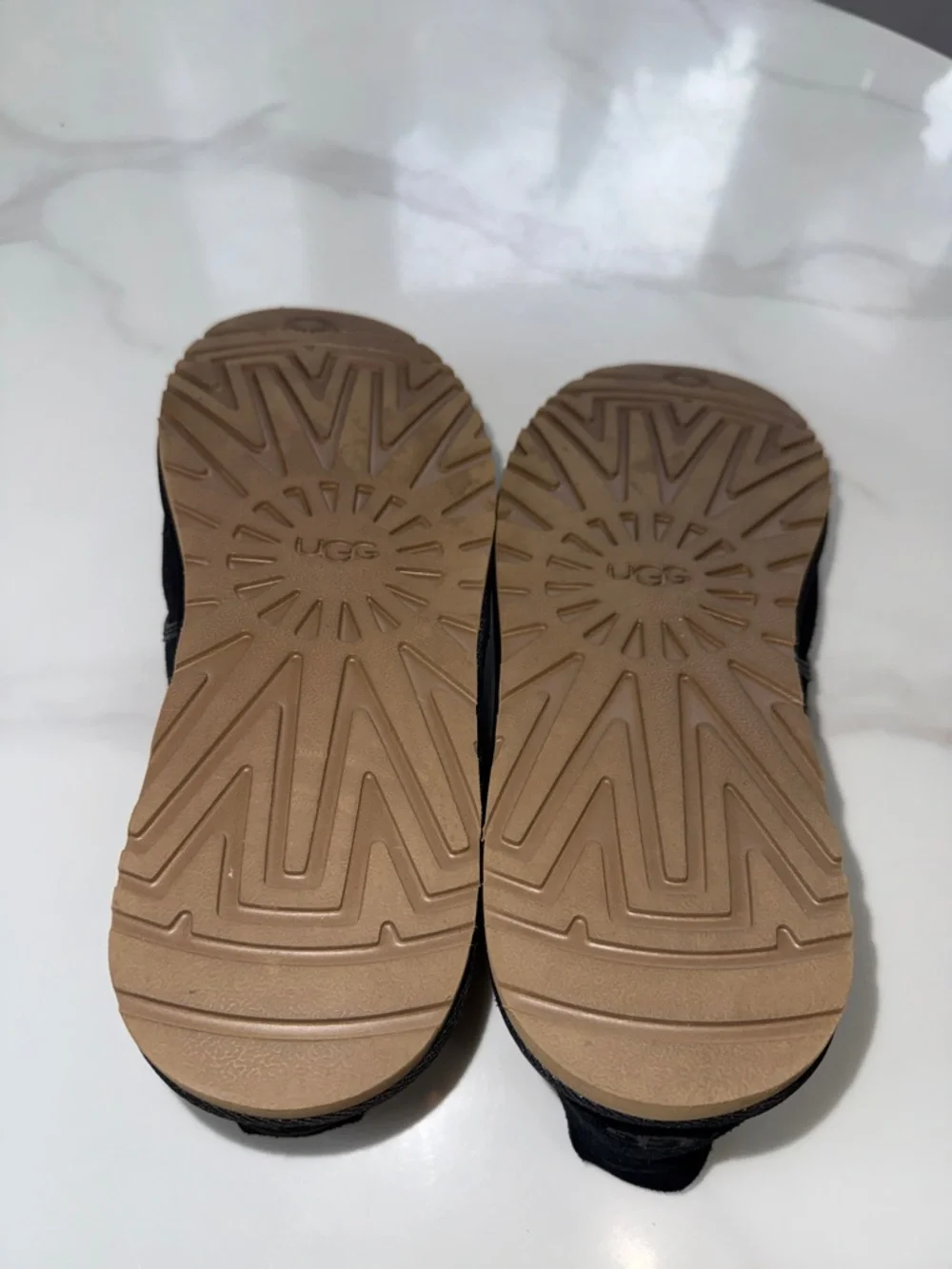 UGG Black Suede Low-Top Shoes with Tan Laces
